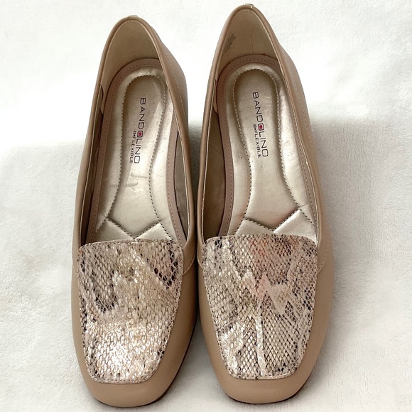 Beige Bandolino Lilas slip on leather comfort work shoes snake print  Sz 6.5M - Picture 14 of 15